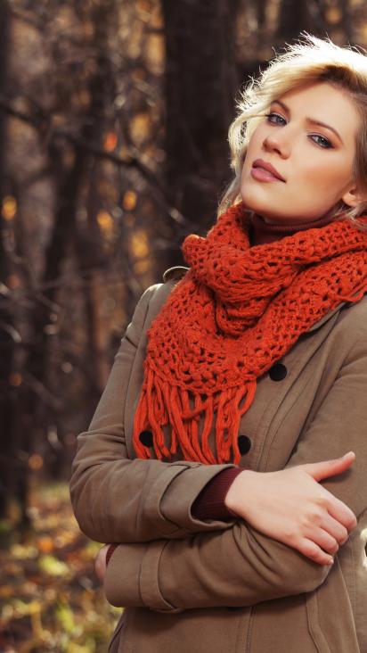 Burnt Orange Knit Scarf 