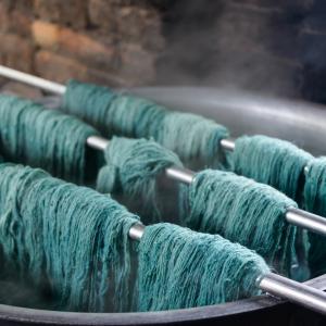 Coopworth Wool Scarf with Acamarian Patterns